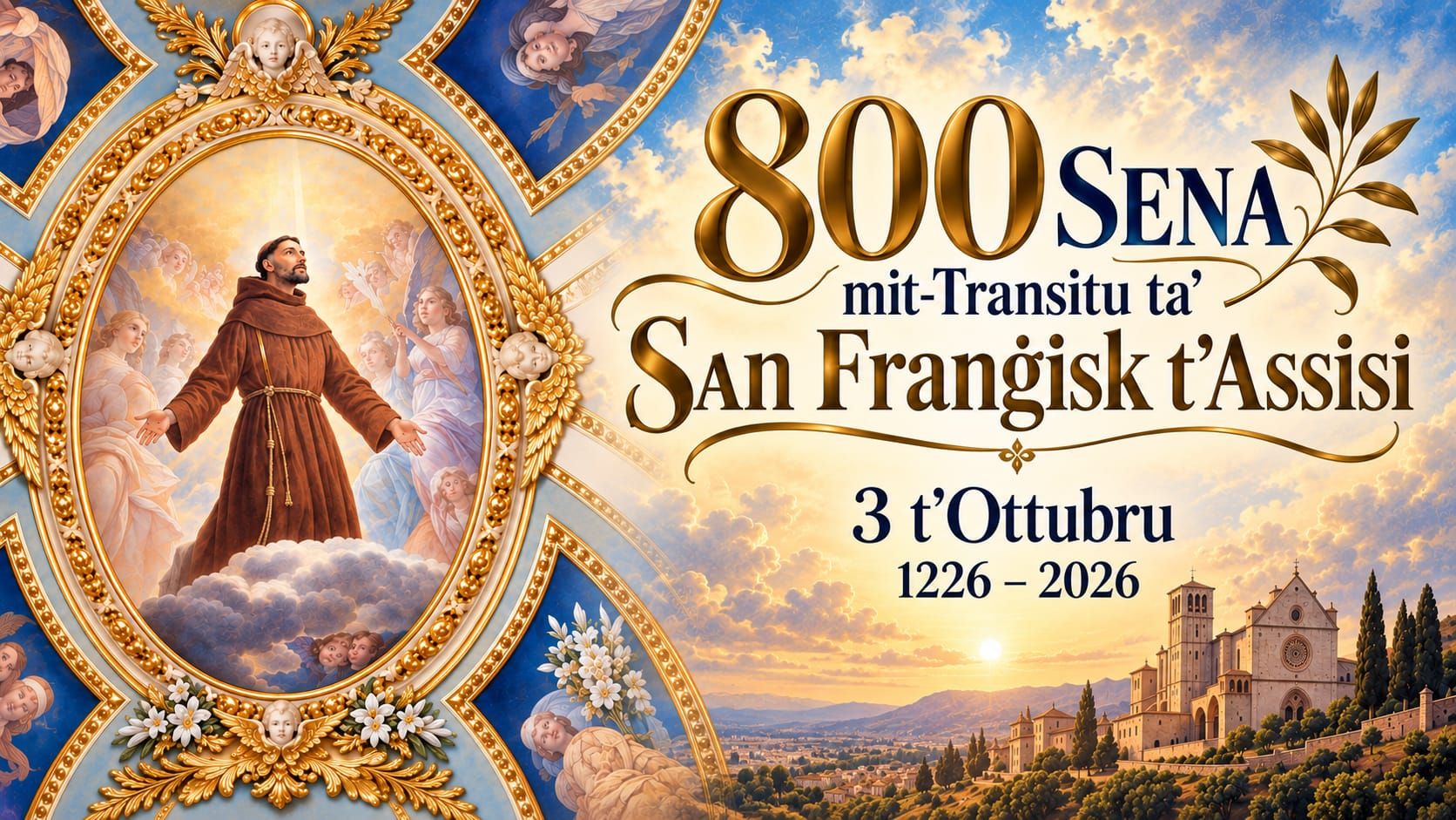 800 sena mit-Transitu ta' San Franġisk t'Assisi